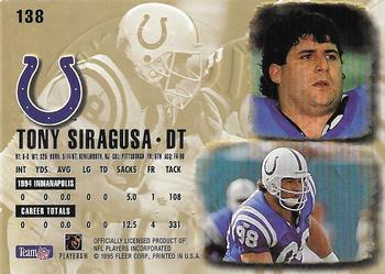 1995 Ultra - Gold Medallion #138 Tony Siragusa Back