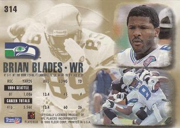1995 Ultra - Gold Medallion #314 Brian Blades Back