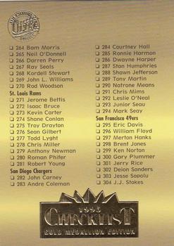 1995 Ultra - Gold Medallion #349 Checklist Front