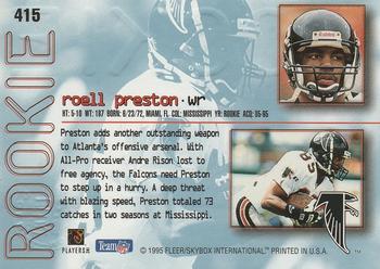 1995 Ultra - Gold Medallion #415 Roell Preston Back