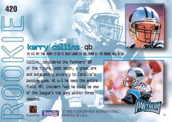 1995 Ultra - Gold Medallion #420 Kerry Collins Back