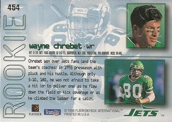 1995 Ultra - Gold Medallion #454 Wayne Chrebet Back