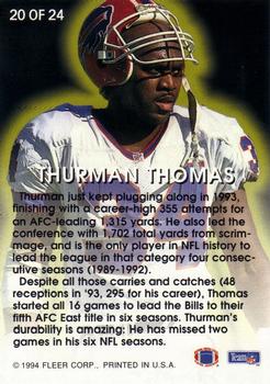 1994 Fleer - Fleer All-Pros #20 Thurman Thomas Back