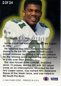 1994 Fleer - Fleer All-Pros #2 Eric Allen Back
