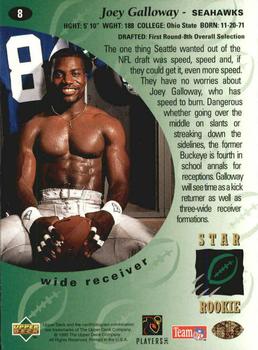 1995 Upper Deck - Electric Gold #8 Joey Galloway Back