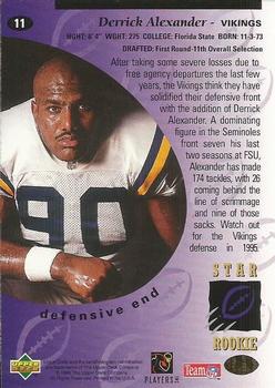 1995 Upper Deck - Electric Gold #11 Derrick Alexander Back