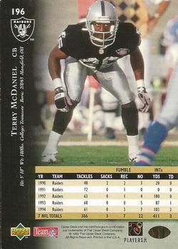 1995 Upper Deck - Electric Gold #196 Terry McDaniel Back