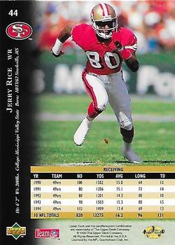 1995 Upper Deck - Electric #44 Jerry Rice Back