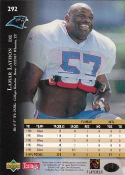 1995 Upper Deck - Electric #292 Lamar Lathon Back