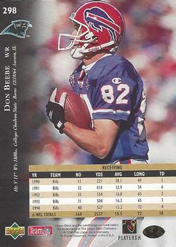 1995 Upper Deck - Electric #298 Don Beebe Back