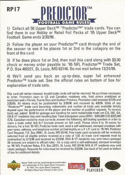 1995 Upper Deck - Predictors: League Leaders #RP17 Errict Rhett Back
