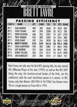 1995 Upper Deck - Predictors Exchange: League Leaders #RP6 Brett Favre Back