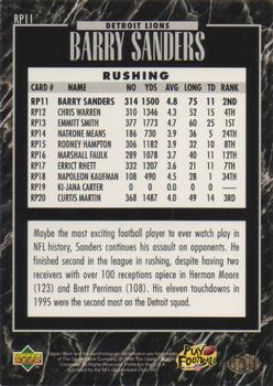 1995 Upper Deck - Predictors Exchange: League Leaders #RP11 Barry Sanders Back