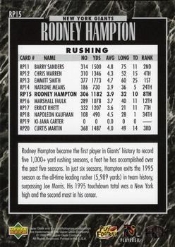 1995 Upper Deck - Predictors Exchange: League Leaders #RP15 Rodney Hampton Back