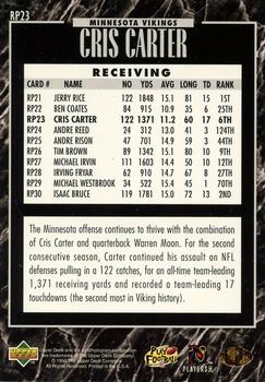1995 Upper Deck - Predictors Exchange: League Leaders #RP23 Cris Carter Back