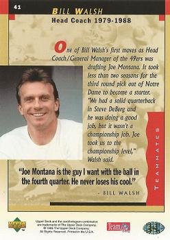 1995 Upper Deck Joe Montana Box Set #41 Bill Walsh Back