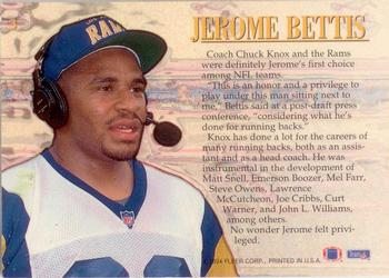 1994 Fleer - Jerome Bettis: Rookie of the Year #3 Jerome Bettis Back