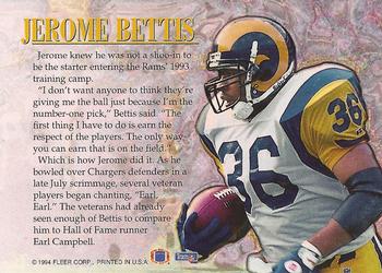 1994 Fleer - Jerome Bettis: Rookie of the Year #4 Jerome Bettis Back