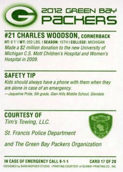 2012 Green Bay Packers Police - Tim's Towing, LLC., St. Francis Police Department #17 Charles Woodson Back