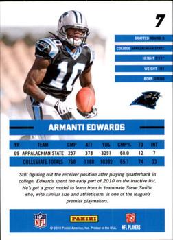 2010 Donruss Rated Rookies #7 Armanti Edwards Back