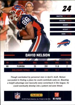 2010 Donruss Rated Rookies #24 David Nelson Back