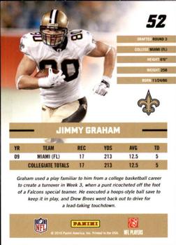 2010 Donruss Rated Rookies #52 Jimmy Graham Back