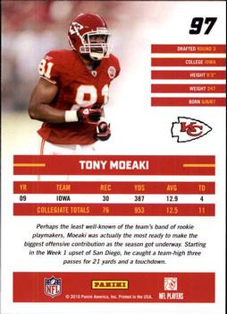 2010 Donruss Rated Rookies #97 Tony Moeaki Back