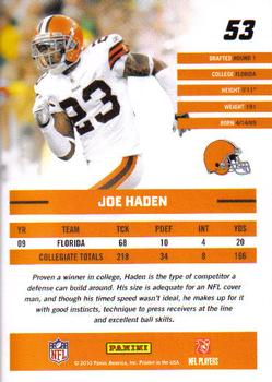 2010 Donruss Rated Rookies #53 Joe Haden Back
