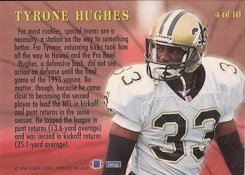 1994 Fleer - League Leaders #4 Tyrone Hughes Back