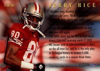 1994 Fleer - League Leaders #5 Jerry Rice Back