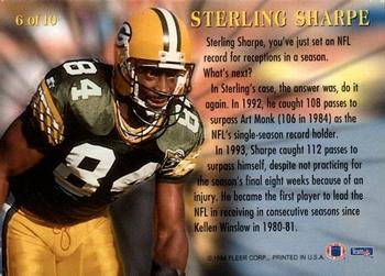 1994 Fleer - League Leaders #6 Sterling Sharpe Back