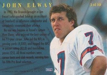 1994 Fleer - League Leaders #3 John Elway Back