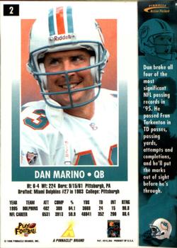 1996 Action Packed - Artist's Proofs #2 Dan Marino Back