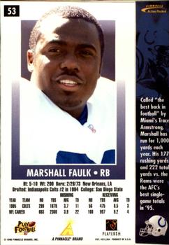 1996 Action Packed - Artist's Proofs #53 Marshall Faulk Back