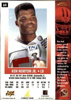 1996 Action Packed - Artist's Proofs #64 Ken Norton Jr. Back