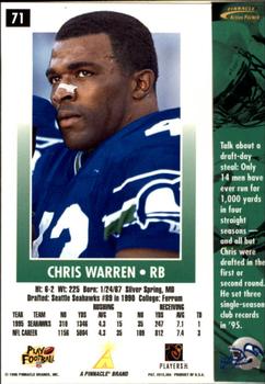 1996 Action Packed - Artist's Proofs #71 Chris Warren Back