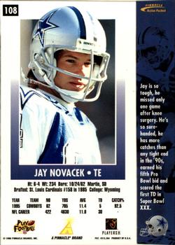 1996 Action Packed - Artist's Proofs #108 Jay Novacek Back