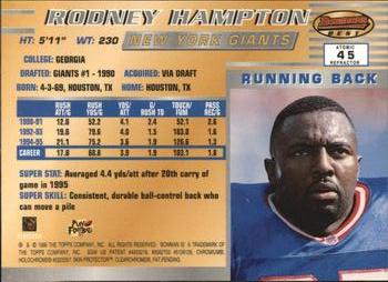 1996 Bowman's Best - Atomic Refractors #45 Rodney Hampton Back