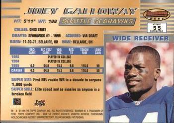 1996 Bowman's Best - Atomic Refractors #55 Joey Galloway Back