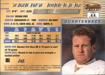 1996 Bowman's Best - Atomic Refractors #68 Trent Dilfer Back