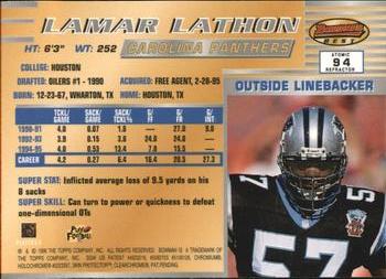 1996 Bowman's Best - Atomic Refractors #94 Lamar Lathon Back