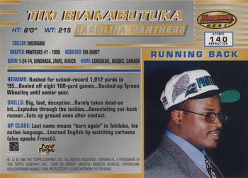 1996 Bowman's Best - Atomic Refractors #140 Tim Biakabutuka Back