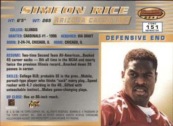 1996 Bowman's Best - Atomic Refractors #151 Simeon Rice Back