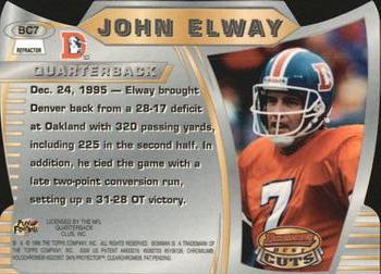 1996 Bowman's Best - Best Cuts Refractors #BC7 John Elway Back