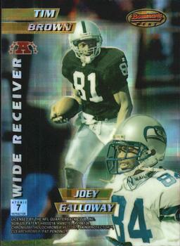 1996 Bowman's Best - Mirror Images Atomic Refractors #7 Jerry Rice / Isaac Bruce / Tim Brown / Joey Galloway Back