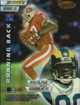 1996 Bowman's Best - Mirror Images Atomic Refractors #7 Jerry Rice / Isaac Bruce / Tim Brown / Joey Galloway Front