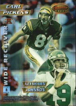 1996 Bowman's Best - Mirror Images Atomic Refractors #8 Cris Carter / Curtis Conway / Carl Pickens / Keyshawn Johnson Back