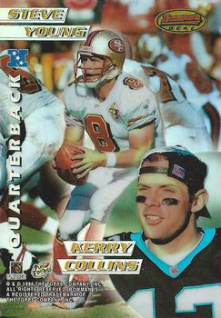 1996 Bowman's Best - Mirror Images Refractors #1 Steve Young / Kerry Collins / Dan Marino / Mark Brunell Front