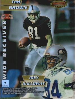 1996 Bowman's Best - Mirror Images Refractors #7 Jerry Rice / Isaac Bruce / Tim Brown / Joey Galloway Back