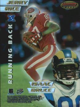 1996 Bowman's Best - Mirror Images Refractors #7 Jerry Rice / Isaac Bruce / Tim Brown / Joey Galloway Front